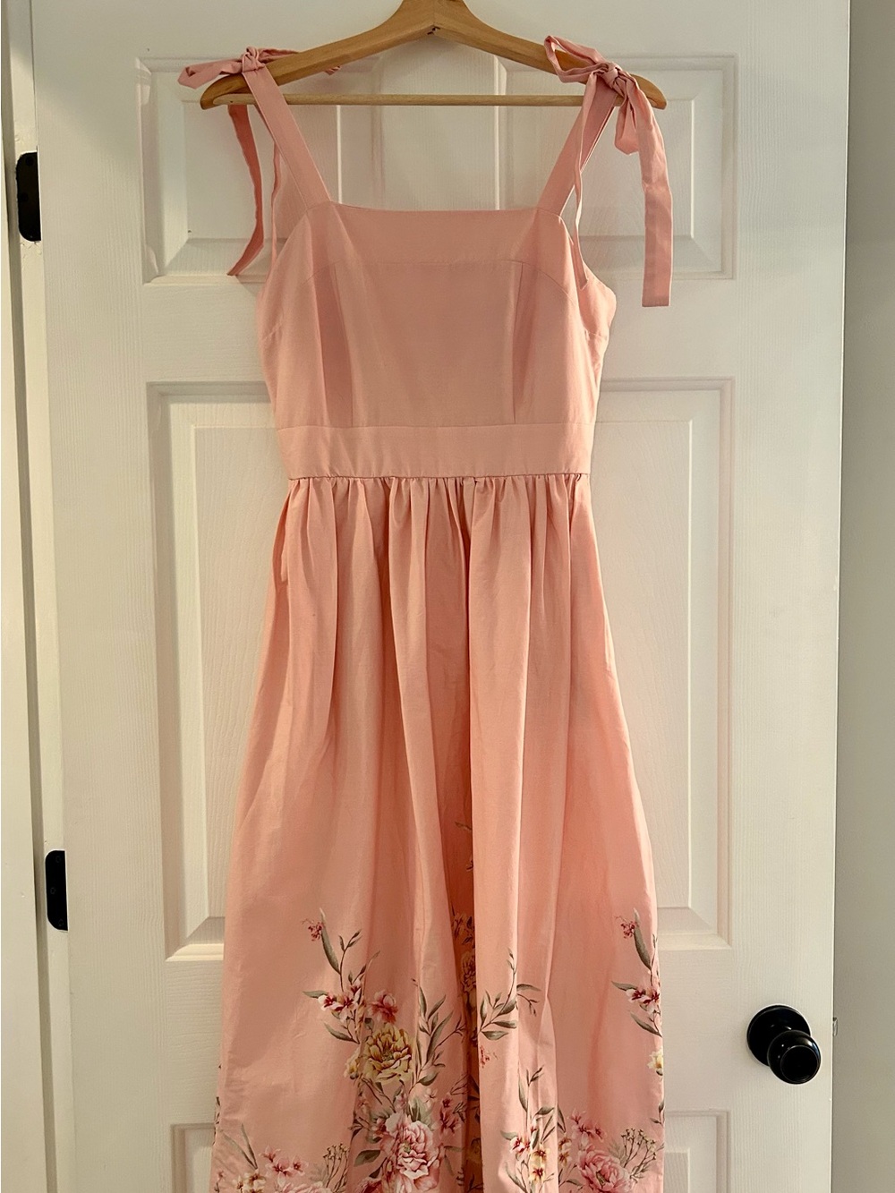 Joie Pink Floral Tie-Shoulder Maxi Dress